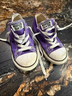 Converse Kids Purple Canvas Low Top Sneakers
